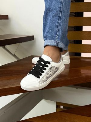 Tenis Antonina Blanco Plata